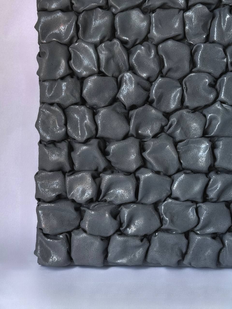 Formas oscuras, 70×100 cm — Polymer clay on a solid wooden base.