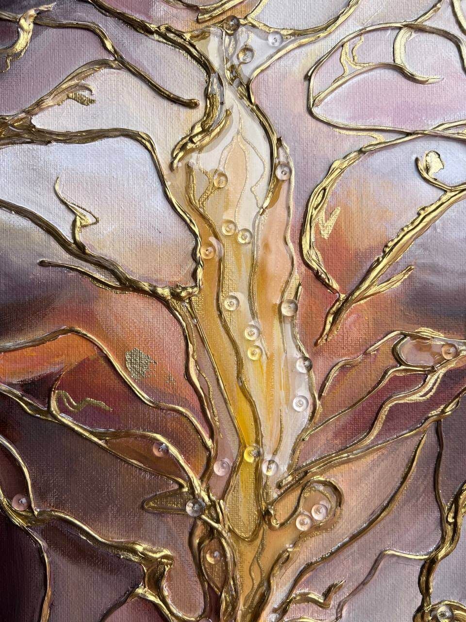 Fortuna Woman, 70×100 cm — Fortuna, the goddess of prosperity, inside an abstract tree of life.