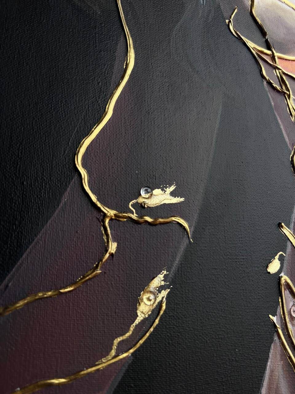 Fortuna Woman, 70×100 cm — Fortuna, the goddess of prosperity, inside an abstract tree of life.